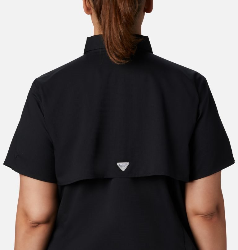 Women's Columbia PFG Tamiami II Short Sleeve Shirts Black | Plus Size CA-MC6LA